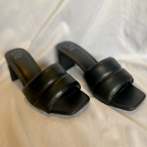 A New Day Square Toe Slip On Mule Sandal Block Heel Women’s Size 7